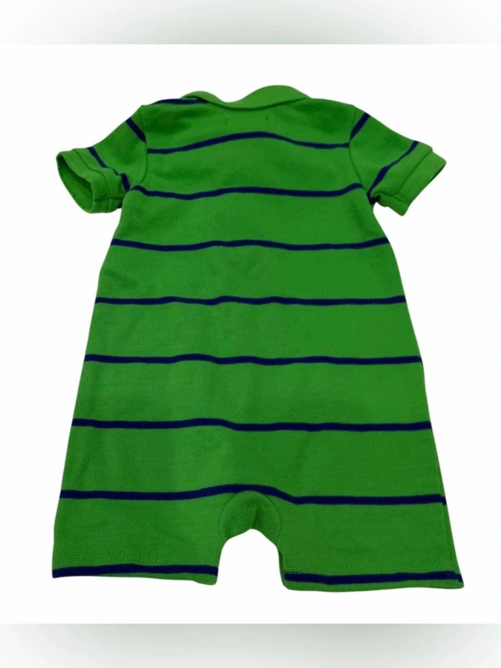 Ralph Lauren Baby One Piece Green‎ Stripes Embroidered Logo 3 Month